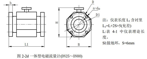 玻璃水流量計外形尺寸圖二